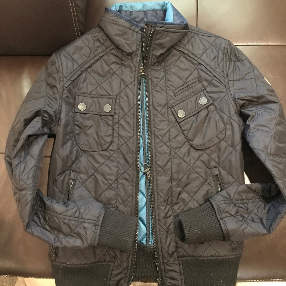 Superdry Motorbike Jacket - XL (Runs Small) - Blue